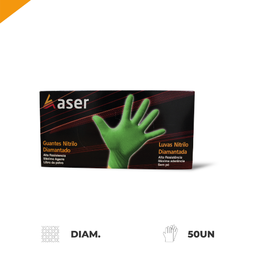 Imagem de Caixa Luvas Verde Diamantada 50 unidades
