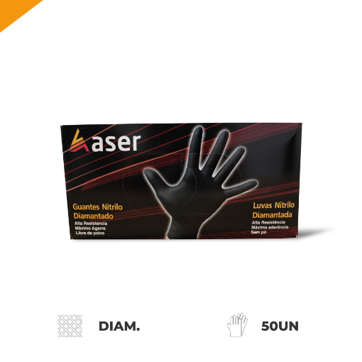 Imagem de Caixa Luvas Preto Diamantada 50 unidades