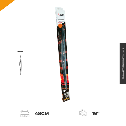 Imagem de Escova Limpa Para Brisas Metálico 48cm 19"